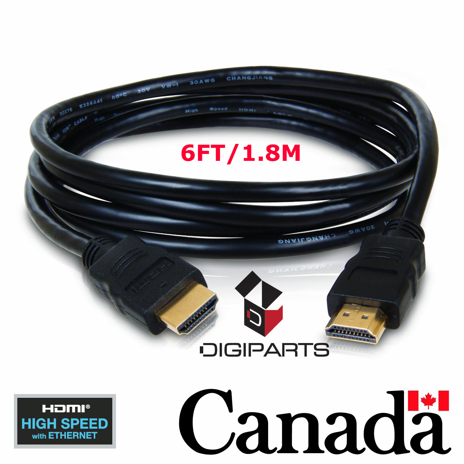 6 ft 1 8M High Speed Gold HDMI Cable V1 4 1080p 3D 6ft Feet Foot Ethernet
