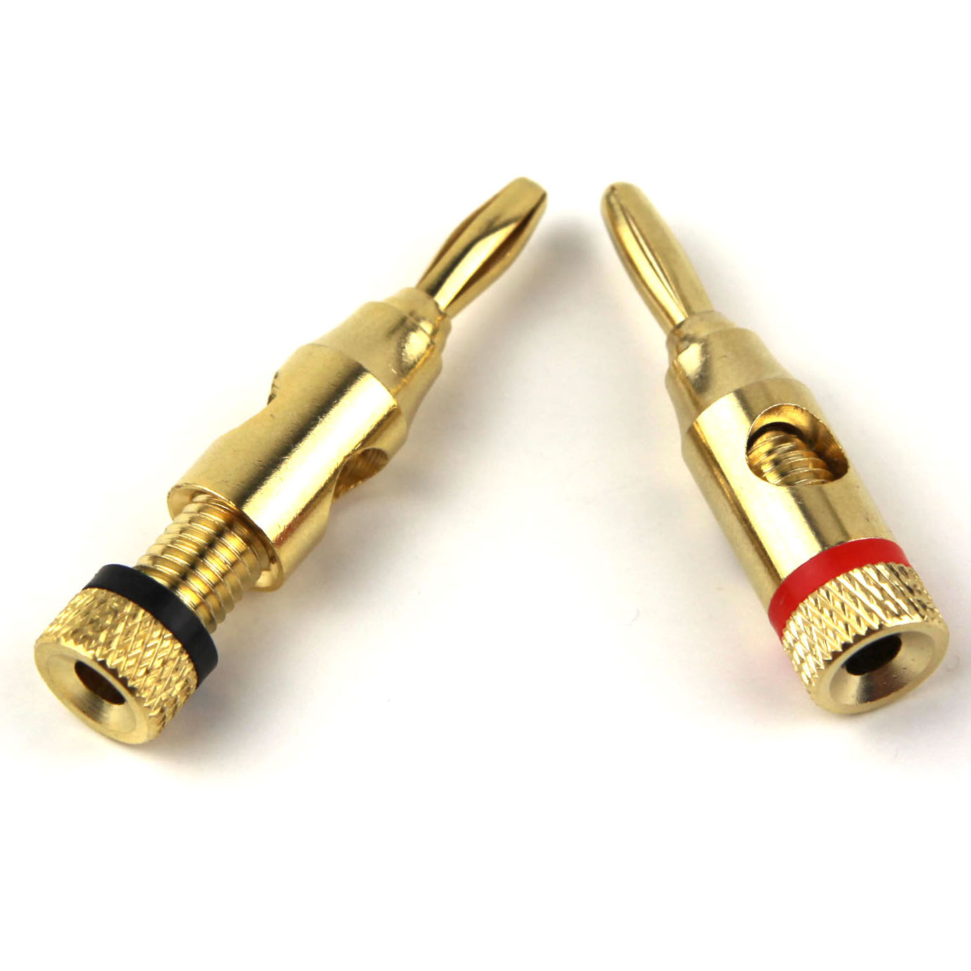 Gold plated banana plugs, 2pcs,red black, pure copper body eBay