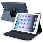 360° Rotating Stand, Navy Blue PU Leather Case for iPad Mini