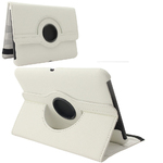360 Rotating Stand, White PU Leather Case for Kindle Fire HD 7"
