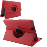 360 Rotating Stand, Red PU Leather Case for Kindle Fire HD 7"