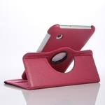360° Rotating Stand, Hot Pink PU Leather Case for Samsung Tablet