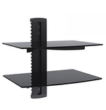 Wall Mount Two Dual Layer AV Shelf DVD Cable box, Game Console