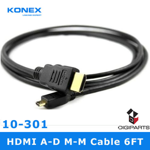Micro HDMI to HDMI Cable V.1.4, 6FT , Male To Male