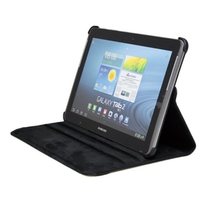 360 Rotating Black PU Leather Case for Samsung Tablet 2 10\"