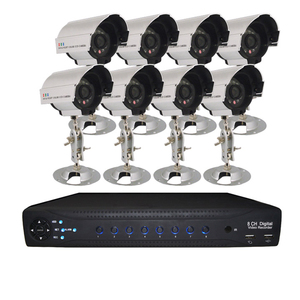 H.264 8 CH. DVR with 8 SONY CCD cameras, Night Vision