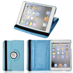 360 Rotating Stand, Blue PU Leather Case for iPad Mini