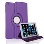 360 Rotating Stand, Purple PU Leather Case for iPad Mini