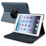 360 Rotating Stand, Navy Blue PU Leather Case for iPad Mini