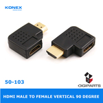 HDMI Male to Female, flat, right angle, 90 degree
