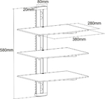 Wall Mount Three Triplel Layer AV Shelf DVD Cable box, Game Cons