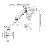 Single Desk Gas Spring Mount Fully Adjustable Screen upto 27"