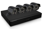 H.264 4 Channels DVR with 4 CMOS cameras, 600 Lines