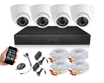 H.264 4 Channels DVR with 4 Dome CMOS cameras, 700 Lines